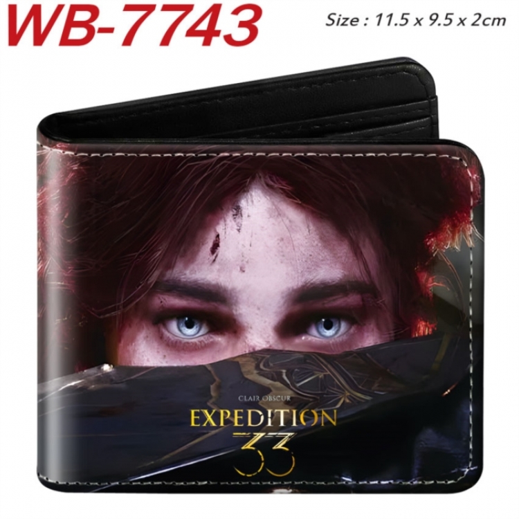 Clair Obscur: Expedition 33 Animation color PU leather half fold wallet 11.5X9X2CM