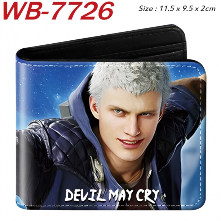 Devil May Cry Animation color PU leather half fold wallet 11.5X9X2CM