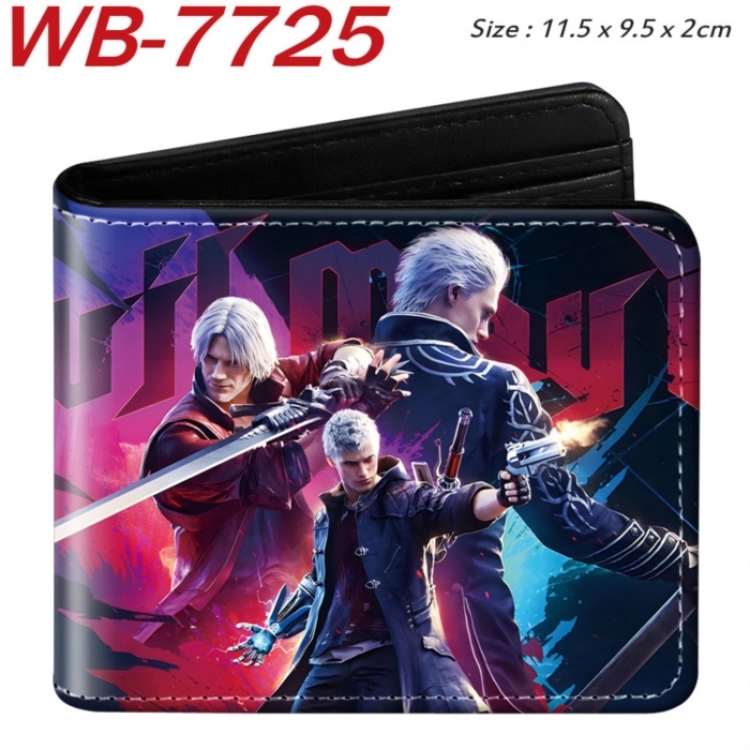 Devil May Cry Animation color PU leather half fold wallet 11.5X9X2CM