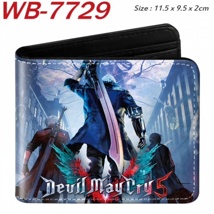 Devil May Cry Animation color PU leather half fold wallet 11.5X9X2CM