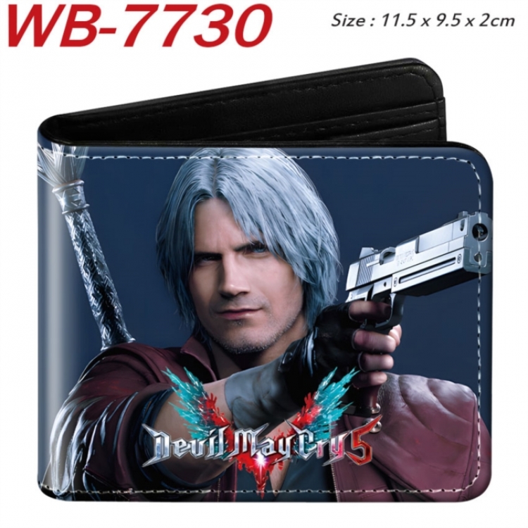 Devil May Cry Animation color PU leather half fold wallet 11.5X9X2CM
