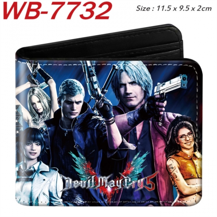 Devil May Cry Animation color PU leather half fold wallet 11.5X9X2CM
