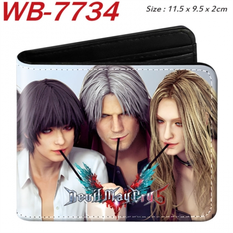 Devil May Cry Animation color PU leather half fold wallet 11.5X9X2CM