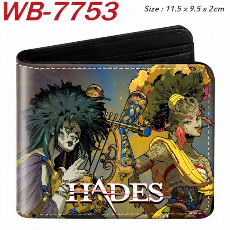 Hades Animation color PU leather half fold wallet 11.5X9X2CM