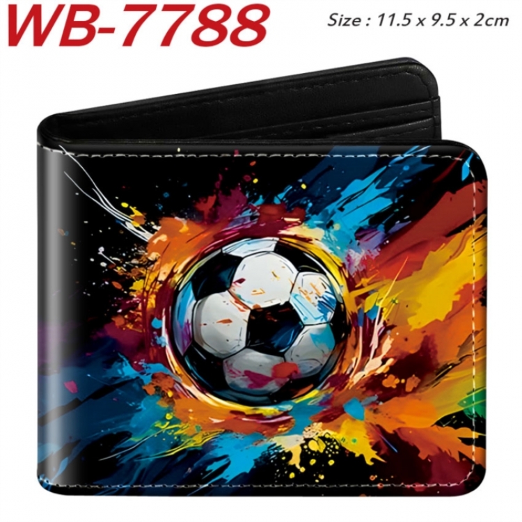 Ball games Animation color PU leather half fold wallet 11.5X9X2CM