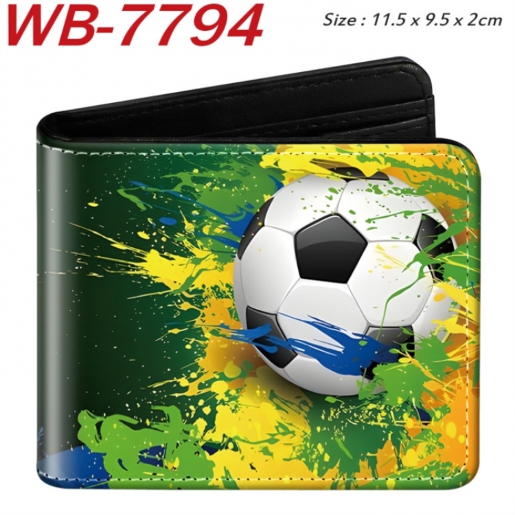 Ball games Animation color PU leather half fold wallet 11.5X9X2CM