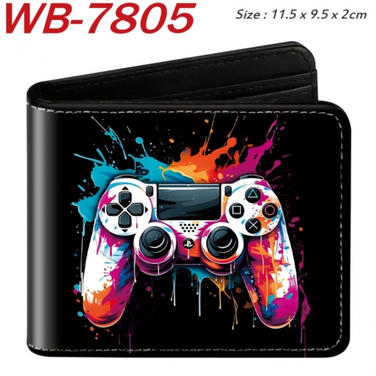 GamePad Animation color PU leather half fold wallet 11.5X9X2CM