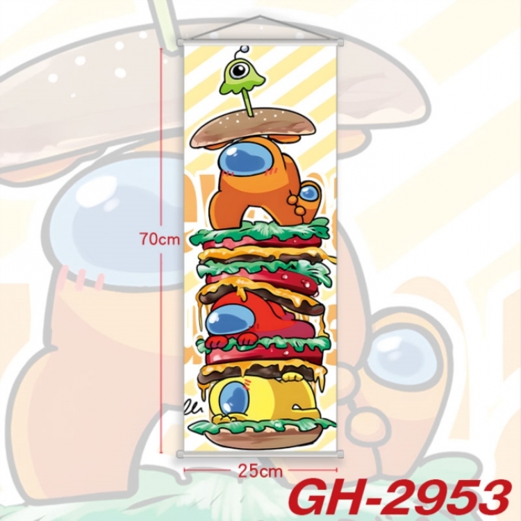 Among Us Plastic Rod Cloth Small Hanging Canvas Painting Wall Scroll 25x70cm price for 5 pcs