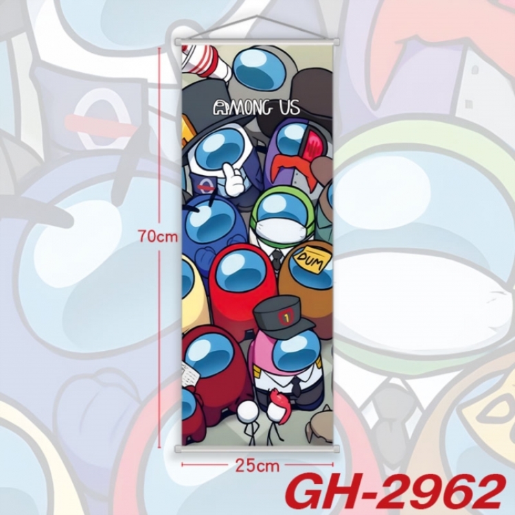 Among Us Plastic Rod Cloth Small Hanging Canvas Painting Wall Scroll 25x70cm price for 5 pcs