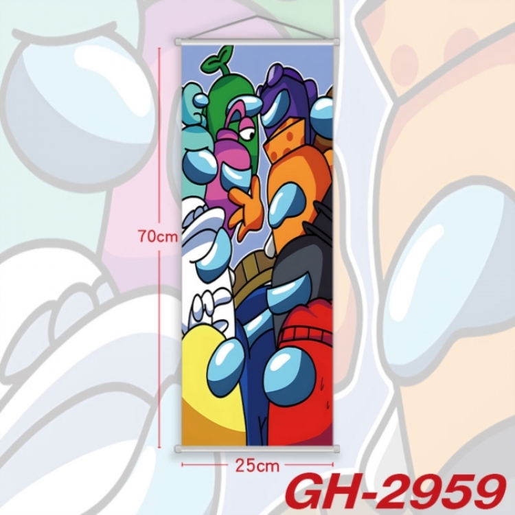 Among Us Plastic Rod Cloth Small Hanging Canvas Painting Wall Scroll 25x70cm price for 5 pcs
