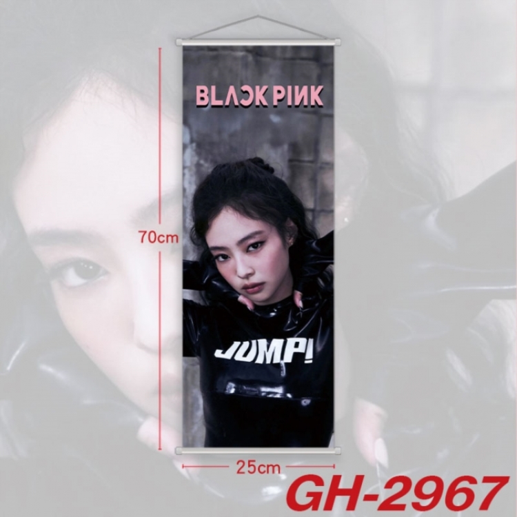 BLACK PINK Plastic Rod Cloth Small Hanging Canvas Painting Wall Scroll 25x70cm price for 5 pcs