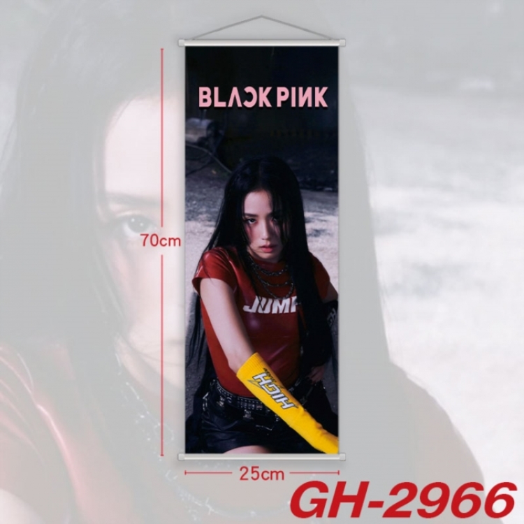BLACK PINK Plastic Rod Cloth Small Hanging Canvas Painting Wall Scroll 25x70cm price for 5 pcs