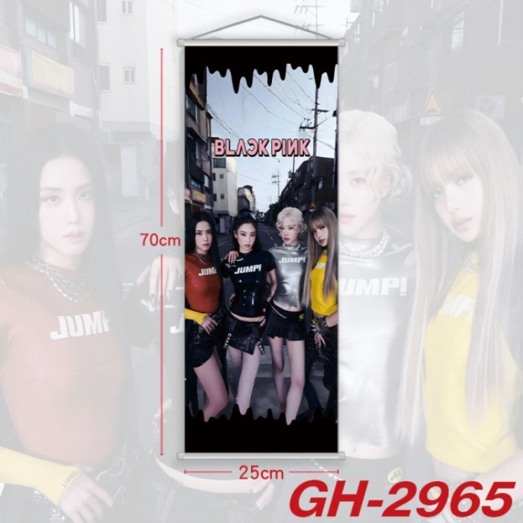 BLACK PINK Plastic Rod Cloth Small Hanging Canvas Painting Wall Scroll 25x70cm price for 5 pcs