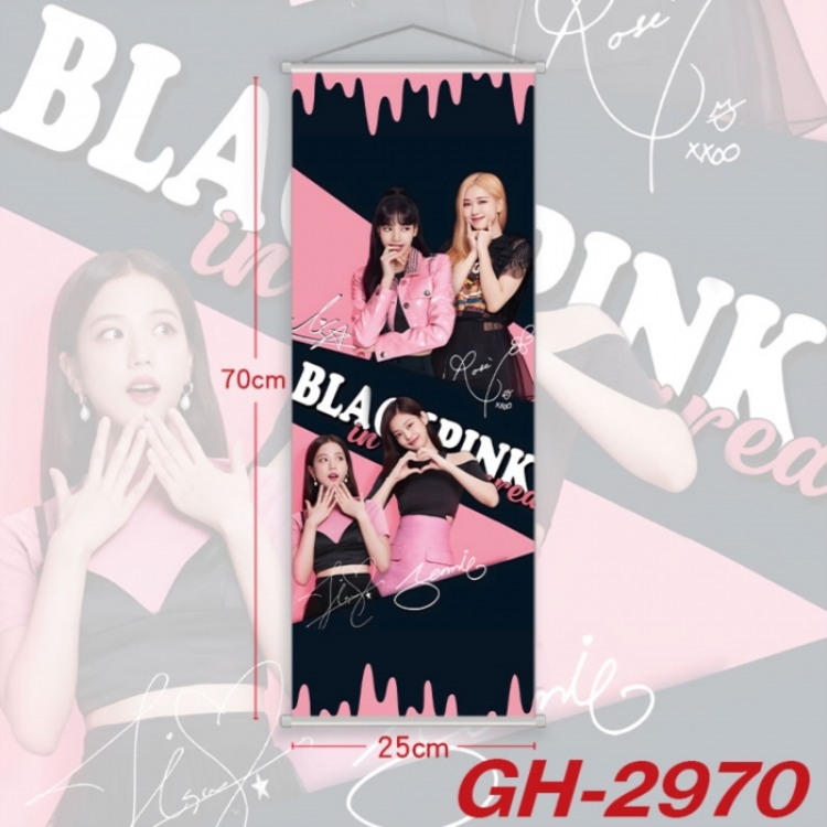 BLACK PINK Plastic Rod Cloth Small Hanging Canvas Painting Wall Scroll 25x70cm price for 5 pcs