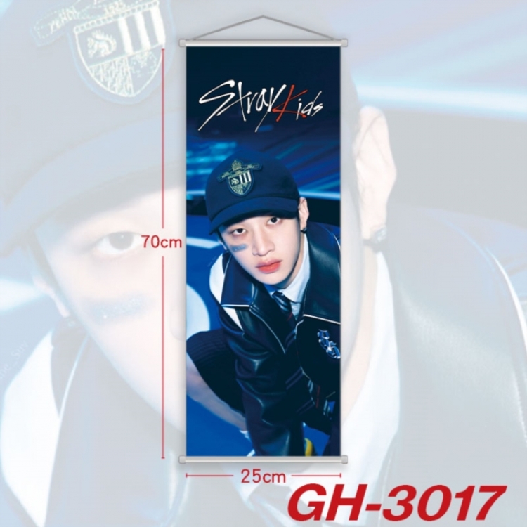 Stray Kids Plastic Rod Cloth Small Hanging Canvas Painting Wall Scroll 25x70cm price for 5 pcs
