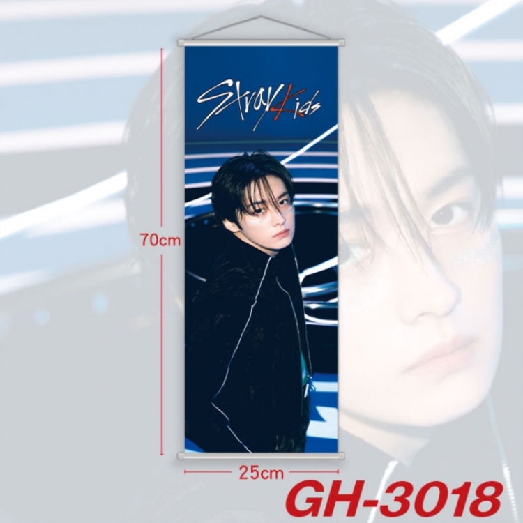 Stray Kids Plastic Rod Cloth Small Hanging Canvas Painting Wall Scroll 25x70cm price for 5 pcs