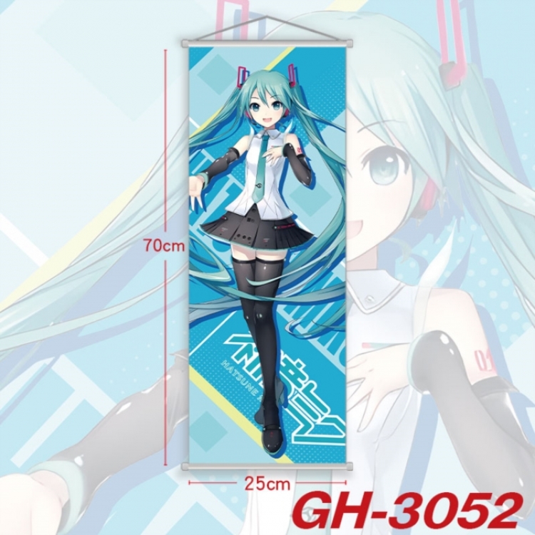 Hatsune Miku Plastic Rod Cloth Small Hanging Canvas Painting Wall Scroll 25x70cm price for 5 pcs