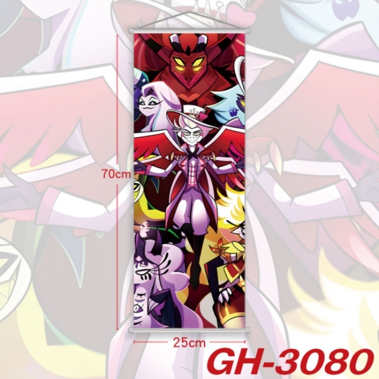Hazbin Hotel Plastic Rod Cloth Small Hanging Canvas Painting Wall Scroll 25x70cm price for 5 pcs