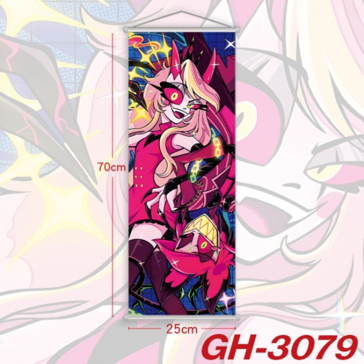 Hazbin Hotel Plastic Rod Cloth Small Hanging Canvas Painting Wall Scroll 25x70cm price for 5 pcs