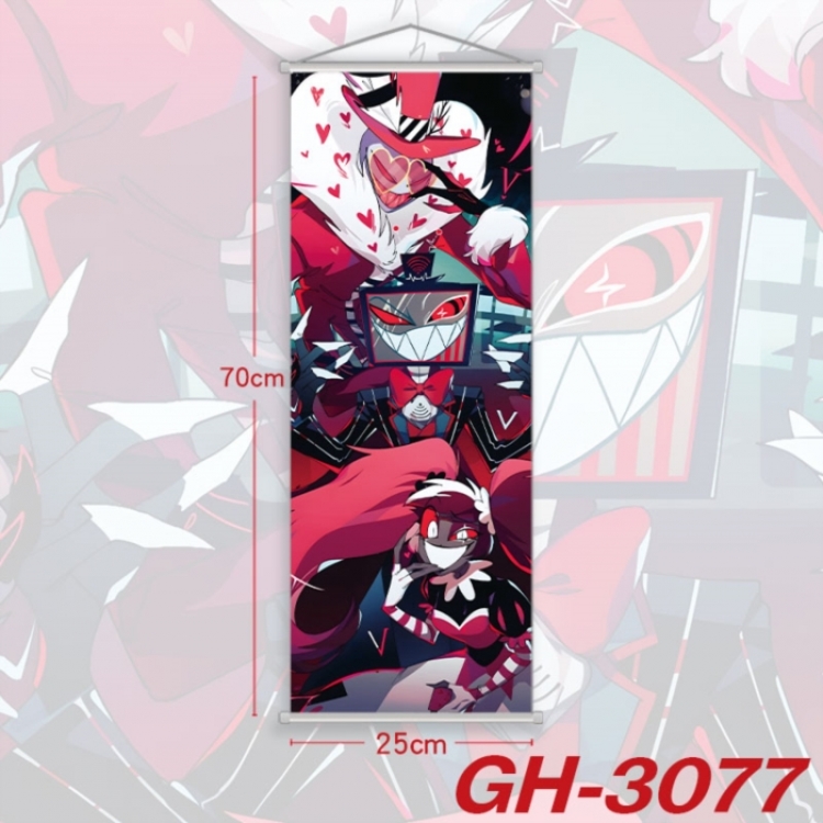 Hazbin Hotel Plastic Rod Cloth Small Hanging Canvas Painting Wall Scroll 25x70cm price for 5 pcs
