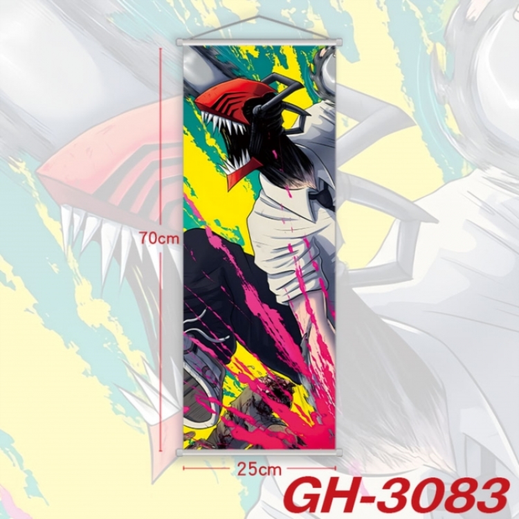 Chainsaw Man Plastic Rod Cloth Small Hanging Canvas Painting Wall Scroll 25x70cm price for 5 pcs