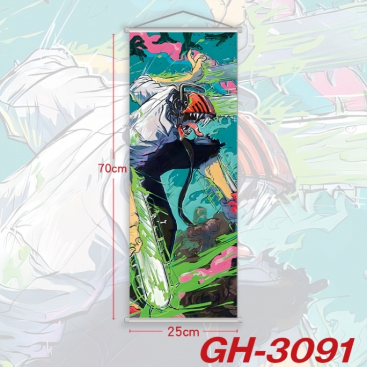 Chainsaw Man Plastic Rod Cloth Small Hanging Canvas Painting Wall Scroll 25x70cm price for 5 pcs