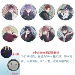 Diabolik Lovers Anime round Astral membrane brooch badge 58MM a set of 8