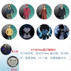Solo Leveling:Arise  Anime round Astral membrane brooch badge 58MM a set of 8