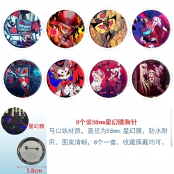 Hazbin Hotel Anime round Astral membrane brooch badge 58MM a set of 8