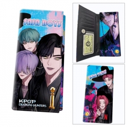 K-Pop Demon Hunters Anime wallet long wallet buckle storage bag 18.5x9.5x2CM 100g
