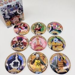 One Piece Anime Merchandise Blind Box Badge Box 75mm a set of 9