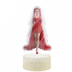 K-Pop Demon Hunters Acrylic Night Light 16 Color-changing USB Interface Box Set 19X7X4CM white base