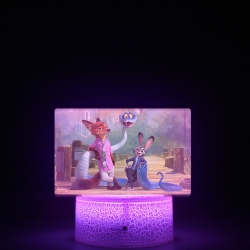 Zootopia Acrylic Night Light 16 Color-changing USB Interface Box Set 19X7X4CM white base