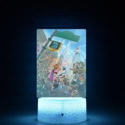 Zootopia Acrylic Night Light 16 Color-changing USB Interface Box Set 19X7X4CM white base