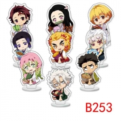 Demon Slayer Kimets Anime Character acrylic Small Standing Plates  Keychain 6cm a set of 9