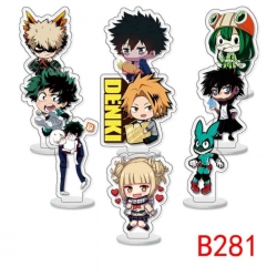 My Hero Academia Anime Character acrylic Small Standing Plates  Keychain 6cm a set of 9