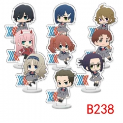 DARLING in the FRANX Anime Character acrylic Small Standing Plates  Keychain 6cm a set of 9