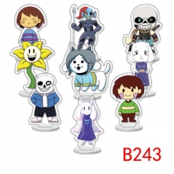 Undertale Anime Character acrylic Small Standing Plates  Keychain 6cm a set of 9