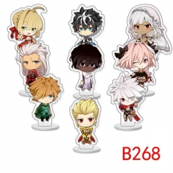 Fate stay night Anime Character acrylic Small Standing Plates  Keychain 6cm a set of 9