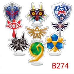 The Legend of Zelda Anime Character acrylic Small Standing Plates  Keychain 6cm a set of 9
