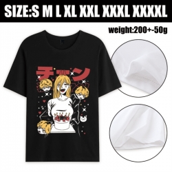 Chainsaw Man Anime printed pure cotton short sleeved T-shirt from S to 4XL