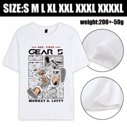 One Piece Anime printed pure cotton short sleeved T-shirt from S to 4XL