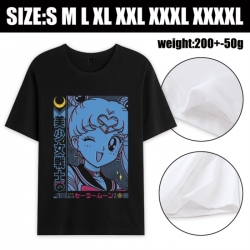 sailormoon Anime printed pure cotton short sleeved T-shirt from S to 4XL