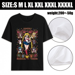 sailormoon Anime printed pure cotton short sleeved T-shirt from S to 4XL