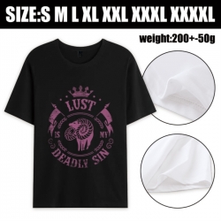 The Seven Deadly Sins Anime printed pure cotton short sleeved T-shirt from S to 4XL