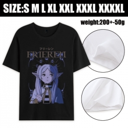 Frieren: Beyond Journey's Anime printed pure cotton short sleeved T-shirt from S to 4XL