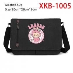 Labubu Anime Retro Canvas Shoulder Bag Crossbody Bag Mailman Bag 35x26x9cm