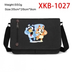 Bluey Anime Retro Canvas Shoulder Bag Crossbody Bag Mailman Bag 35x26x9cm