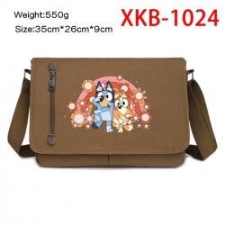 Bluey Anime Retro Canvas Shoulder Bag Crossbody Bag Mailman Bag 35x26x9cm