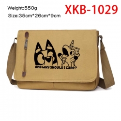 Bluey Anime Retro Canvas Shoulder Bag Crossbody Bag Mailman Bag 35x26x9cm